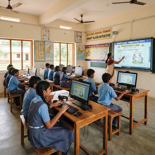 Smart classroom in Indian government school